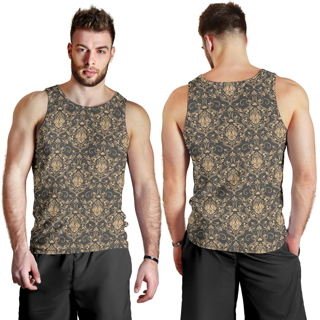 Damask Elegant Luxury Print Pattern Men Tank Top
