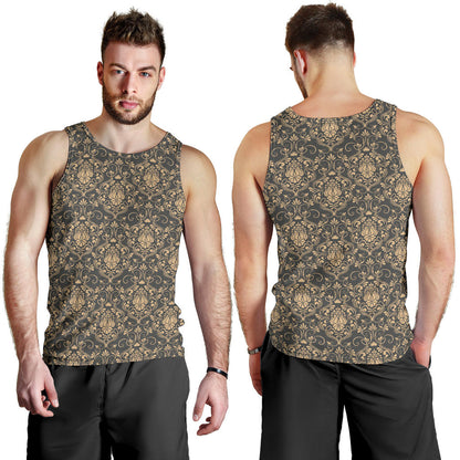 Damask Elegant Luxury Print Pattern Men Tank Top