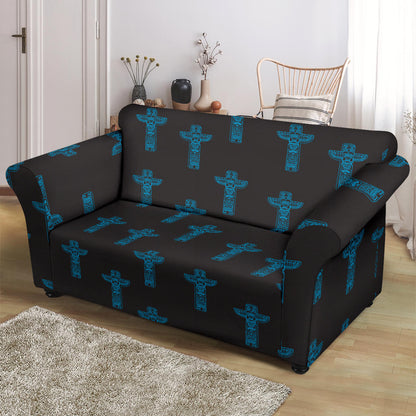 Totem Print Design LKS304 Loveseat Couch Slipcover