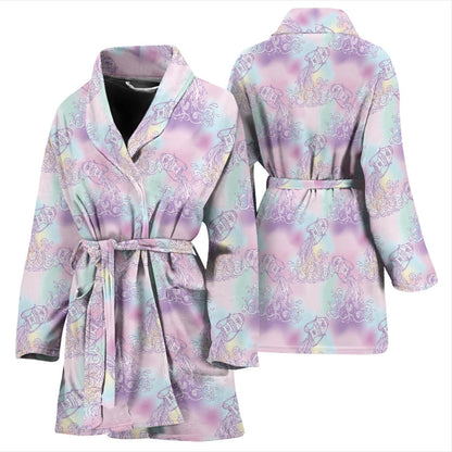 Aquarius Zodiac Pattern Print Design 01 Women Bathrobe