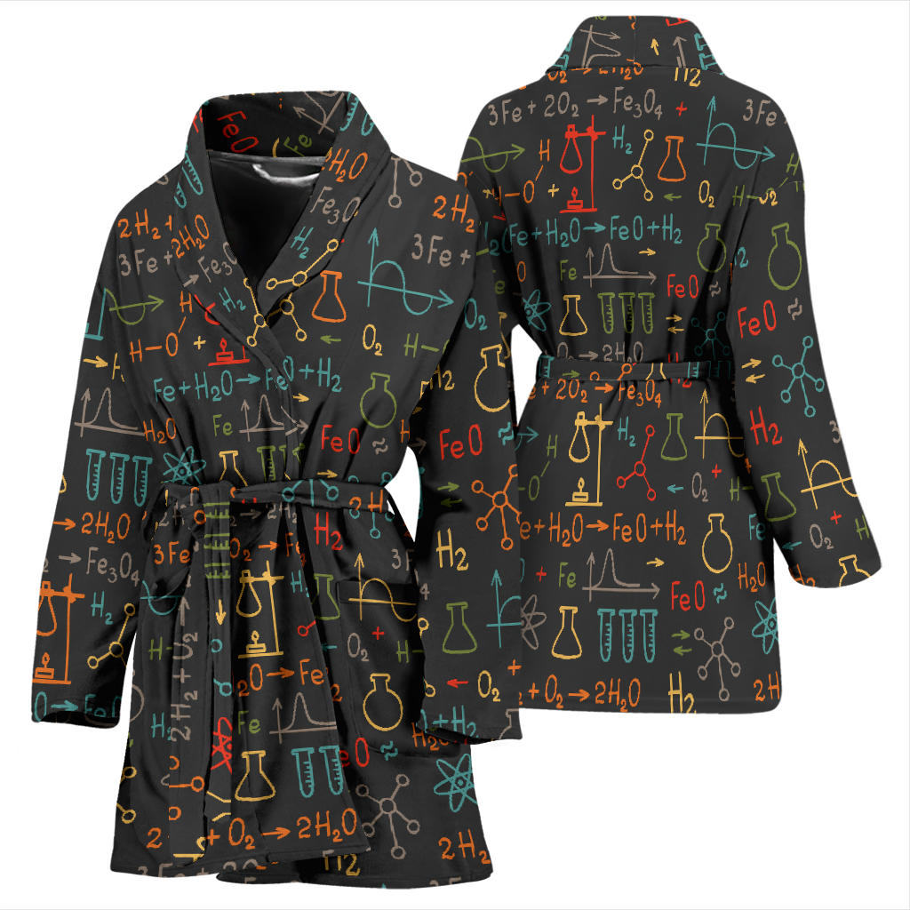 Chemical Pattern Print Design 03 Women Bathrobe