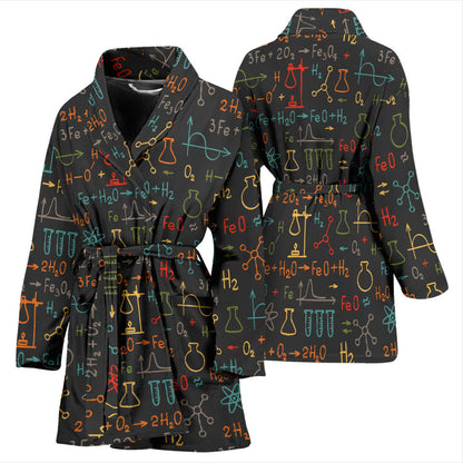 Chemical Pattern Print Design 03 Women Bathrobe