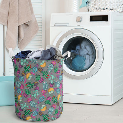 Cactus Colorful Print Pattern Laundry Basket