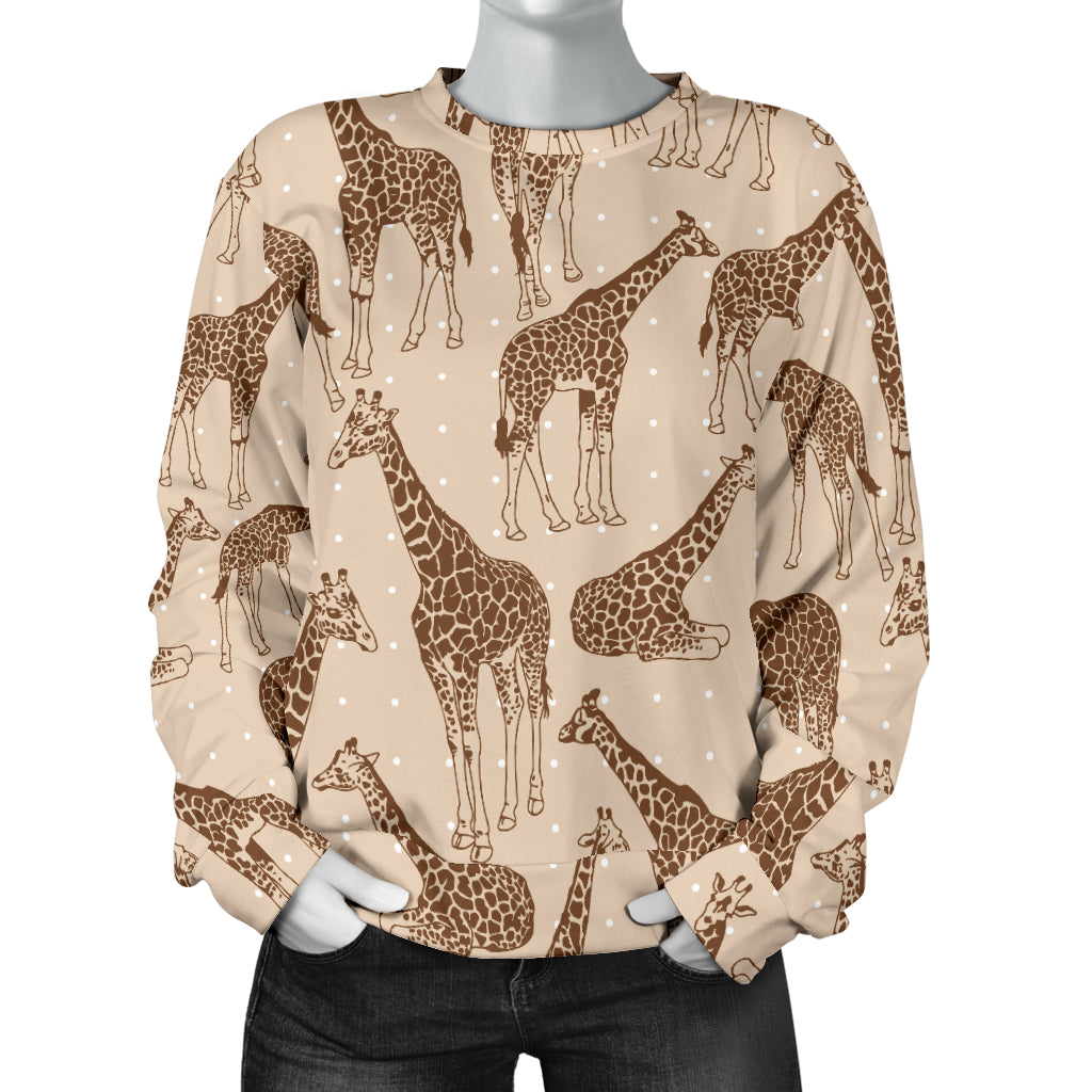 Giraffe Pattern Design Print Women Long Sleeve Sweatshirt