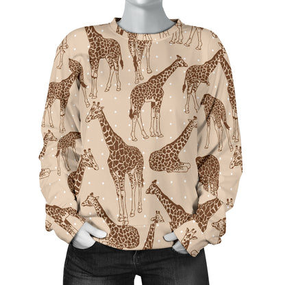 Giraffe Pattern Design Print Women Long Sleeve Sweatshirt