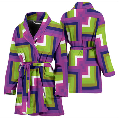 Optical illusion Pattern Print Design A05 Women Bathrobe