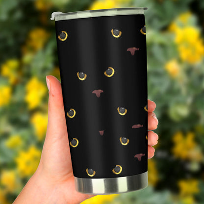 Black Cat Face Print Pattern Tumbler