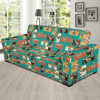 Camera Pattern Print Design 02 Sofa Slipcover