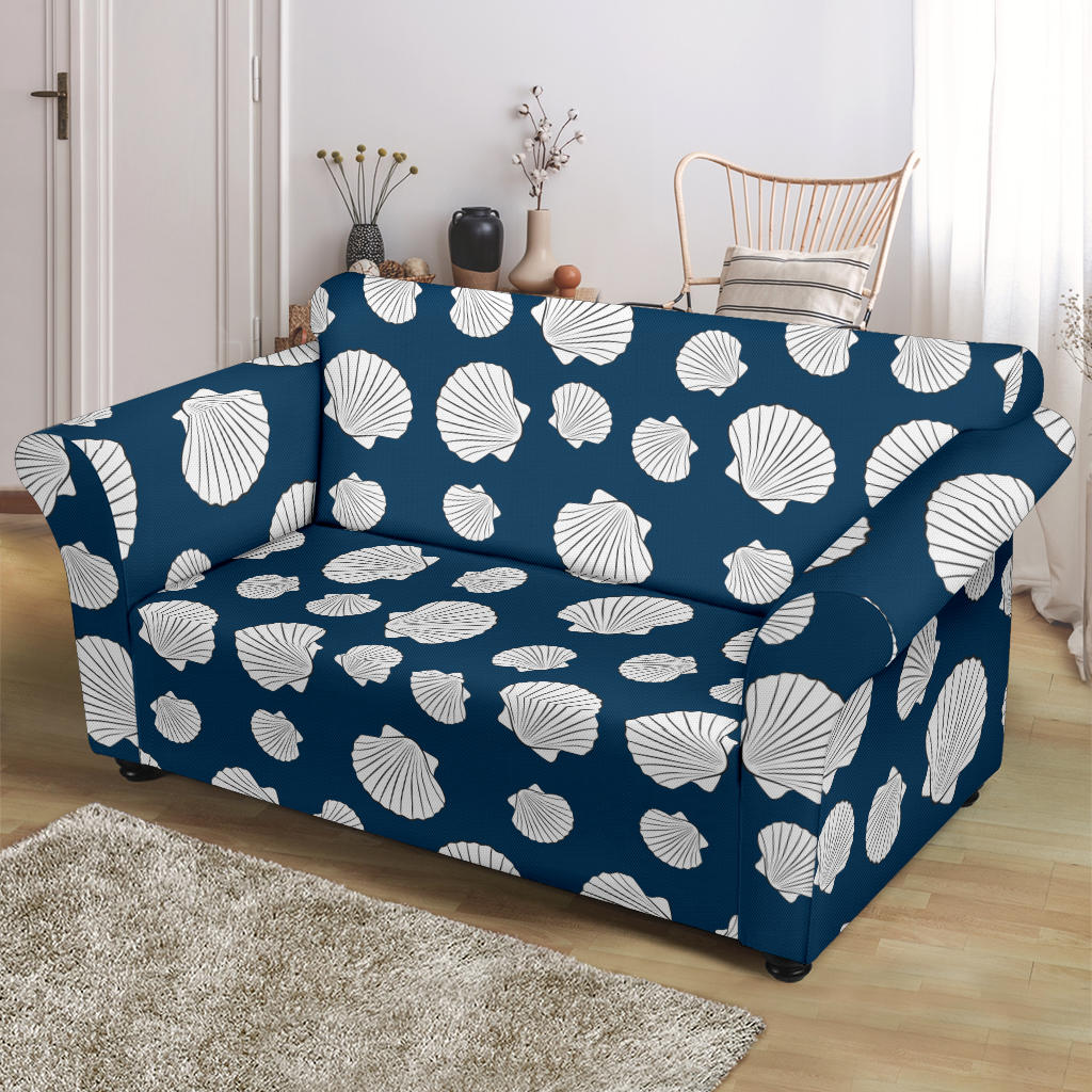 Seashell Print Design LKS3012 Loveseat Couch Slipcover
