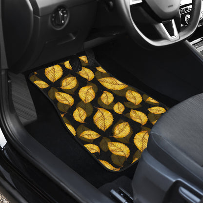 Elm Leave Summer Print Pattern Car Floor Mats Front Back
