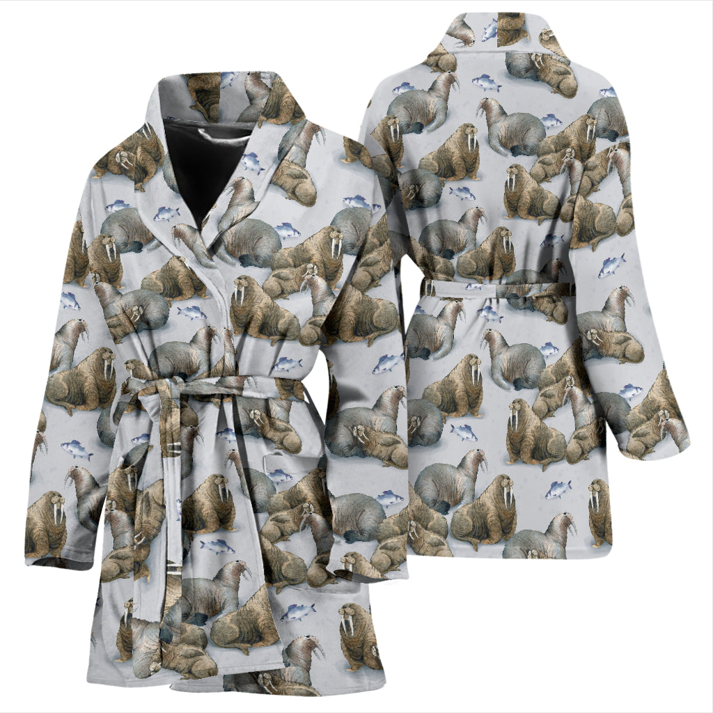 Walrus Print Design LKS401 Women Bathrobe