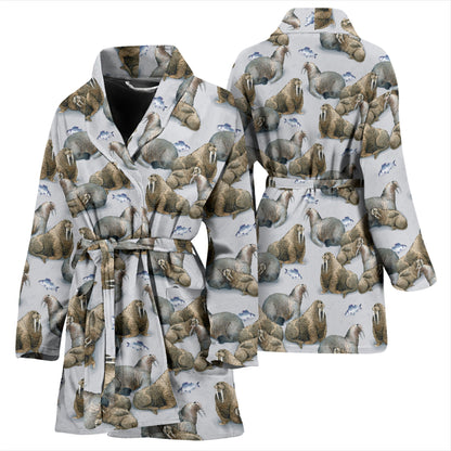 Walrus Print Design LKS401 Women Bathrobe