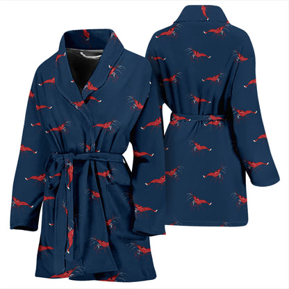Shrimp Print Design LKS305 Women Bathrobe