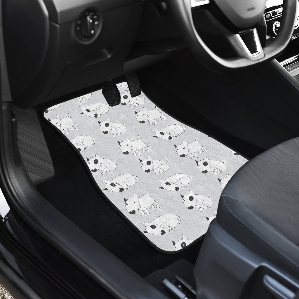 Bull Terrier hand draw Print Pattern Car Floor Mats Front Back