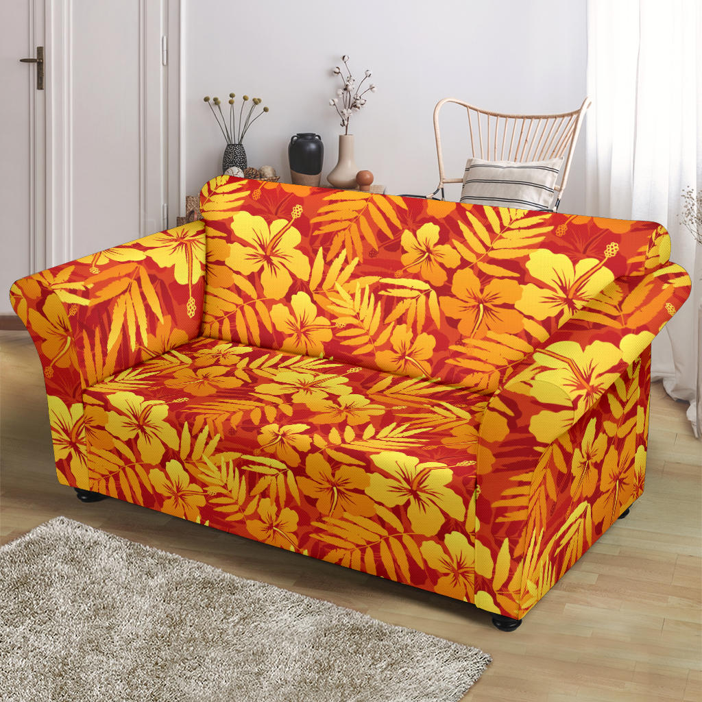 Hibiscus Summer Print Design LKS302 Loveseat Couch Slipcover