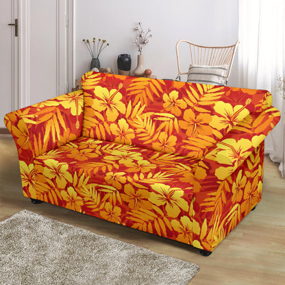 Hibiscus Summer Print Design LKS302 Loveseat Couch Slipcover