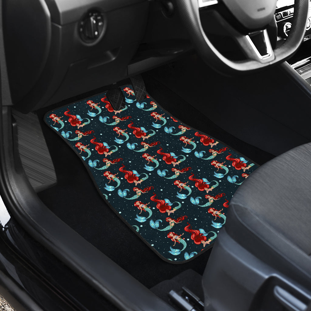 Mermaid Girl Themed Design Print Car Floor Mats Front Back