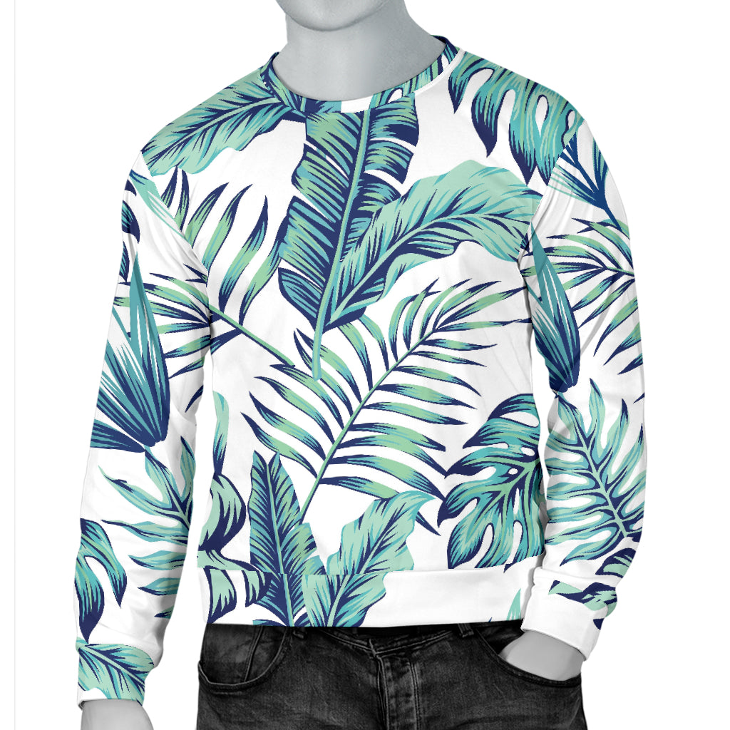 Pattern Tropical Palm Leaves Men Long Sleeve Sweatshirt