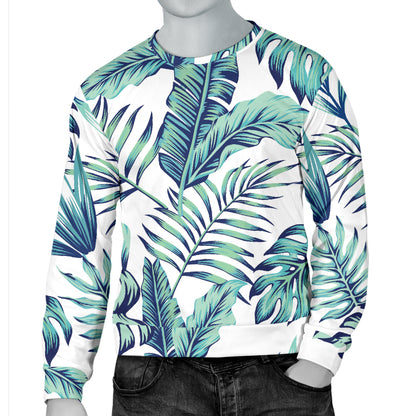 Pattern Tropical Palm Leaves Men Long Sleeve Sweatshirt