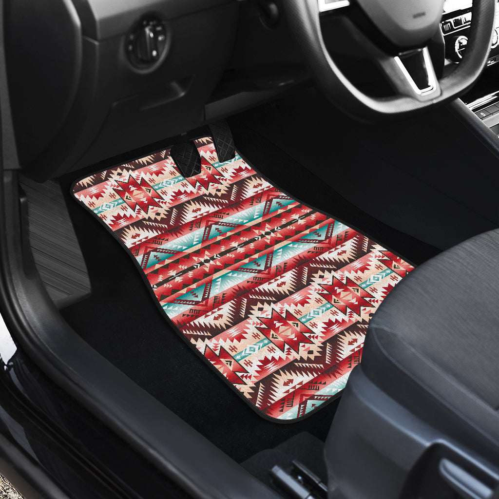 Aztec Western Style Print Pattern Car Floor Mats Front Back