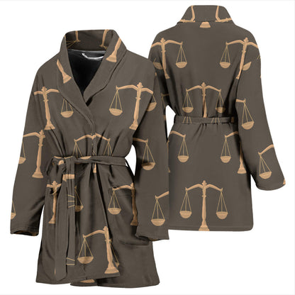 Libra Pattern Print Design 01 Women Bathrobe