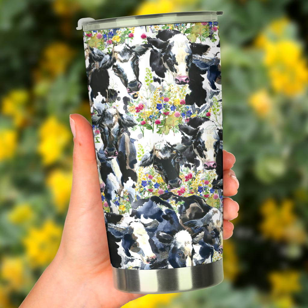 Cow Watercolor Print Pattern Tumbler