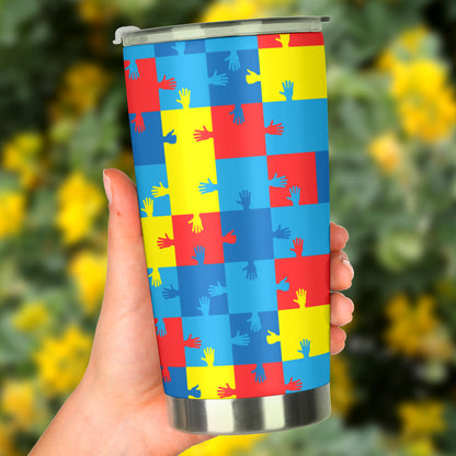 Autism Awareness Design Themed Print Tumbler
