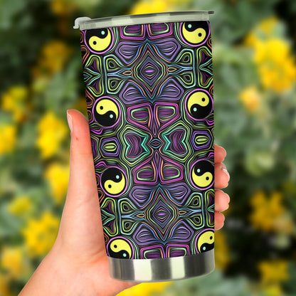 Yin Yang Neon Color Design Print Tumbler