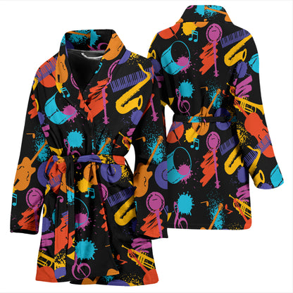 Saxophone Print Design LKS406 Women Bathrobe