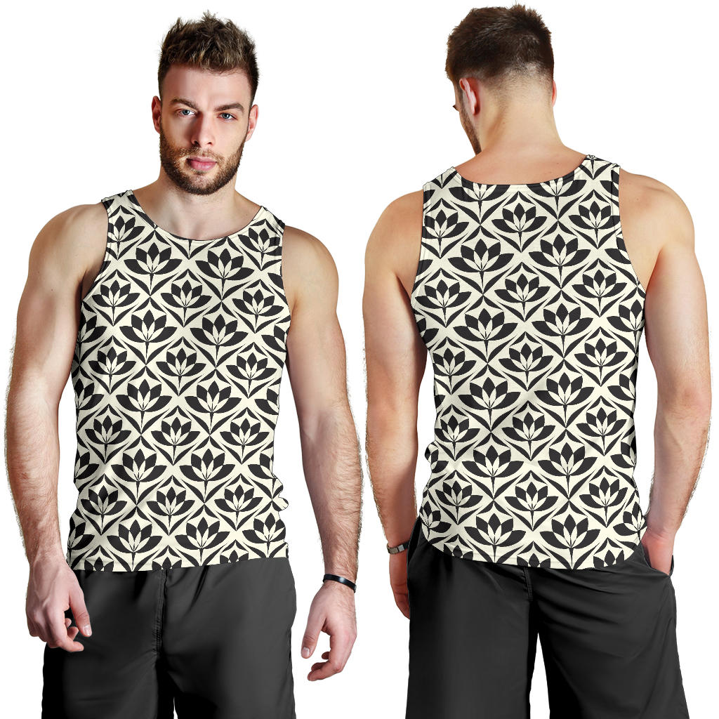 Lotus Pattern Print Men Tank Top