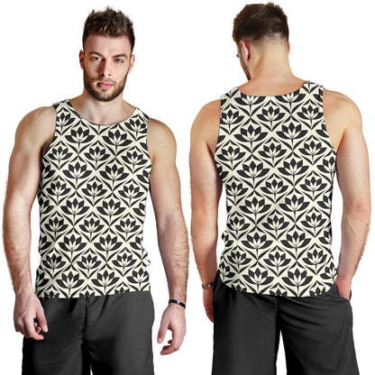 Lotus Pattern Print Men Tank Top