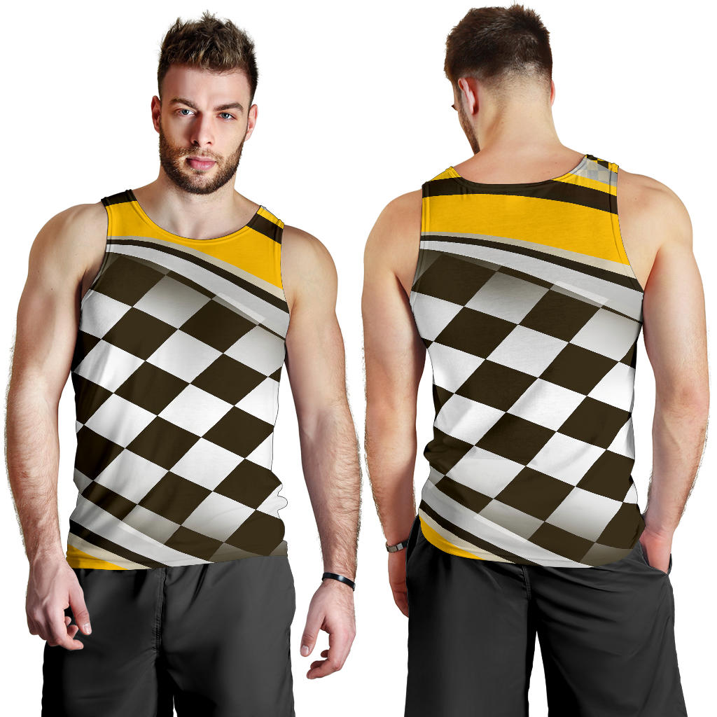 Checkered Flag Racing Style Men Tank Top