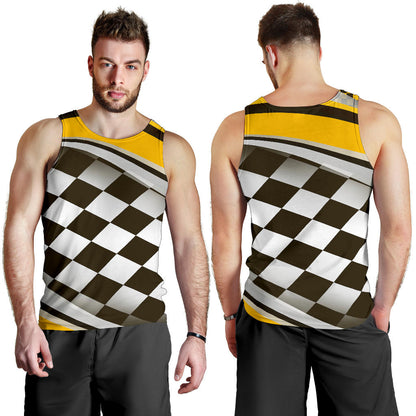 Checkered Flag Racing Style Men Tank Top