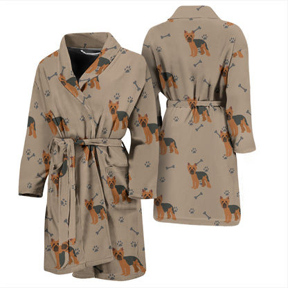 Yorkshire Terriers Print Design LKS305 Men Bathrobe