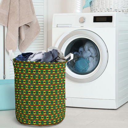 African Geometric Print Pattern Laundry Basket