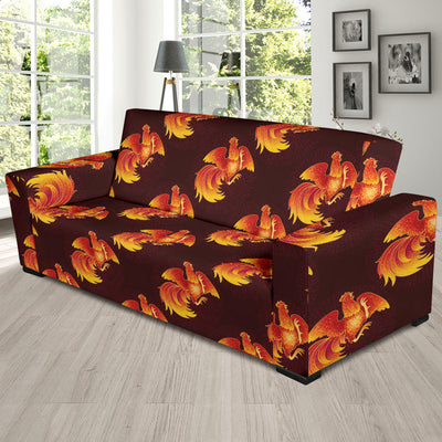 Rooster Pattern Print Design A04 Sofa Slipcover