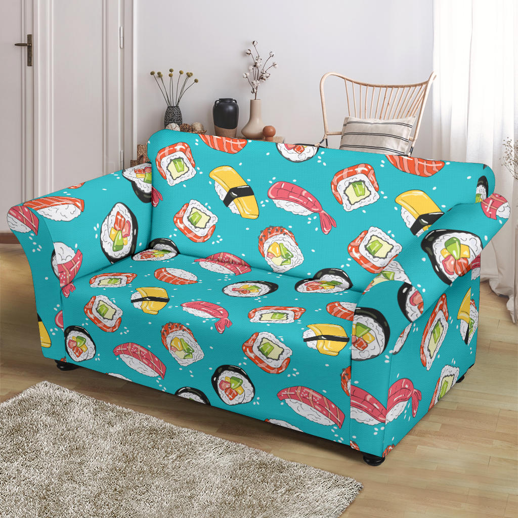 Sushi Print Design LKS305 Loveseat Couch Slipcover