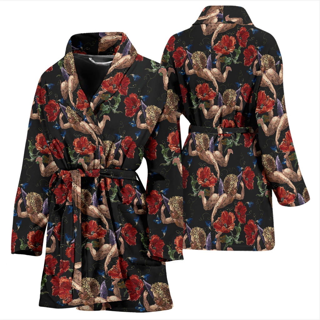 Cupid Pattern Print Design 05 Women Bathrobe