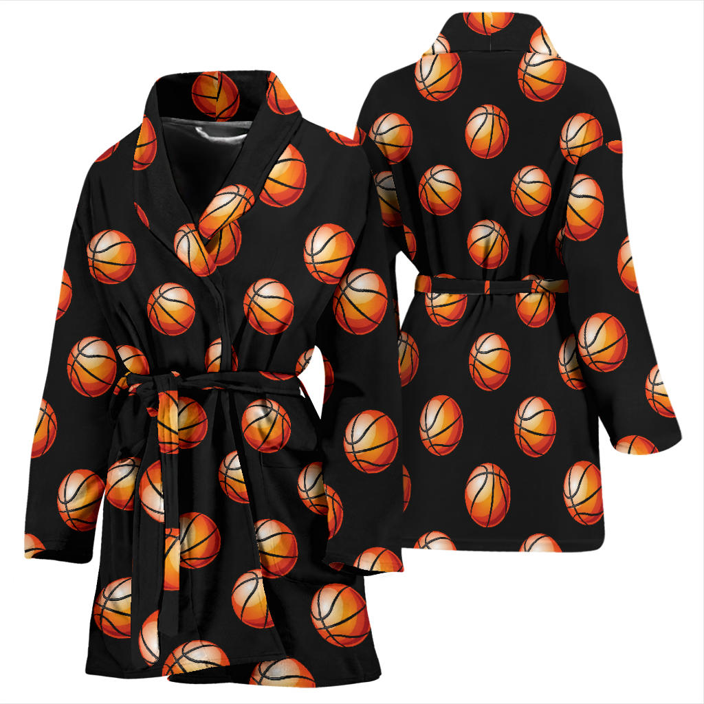 Basketball Pattern Print Design 01 Women Bathrobe