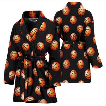 Basketball Pattern Print Design 01 Women Bathrobe