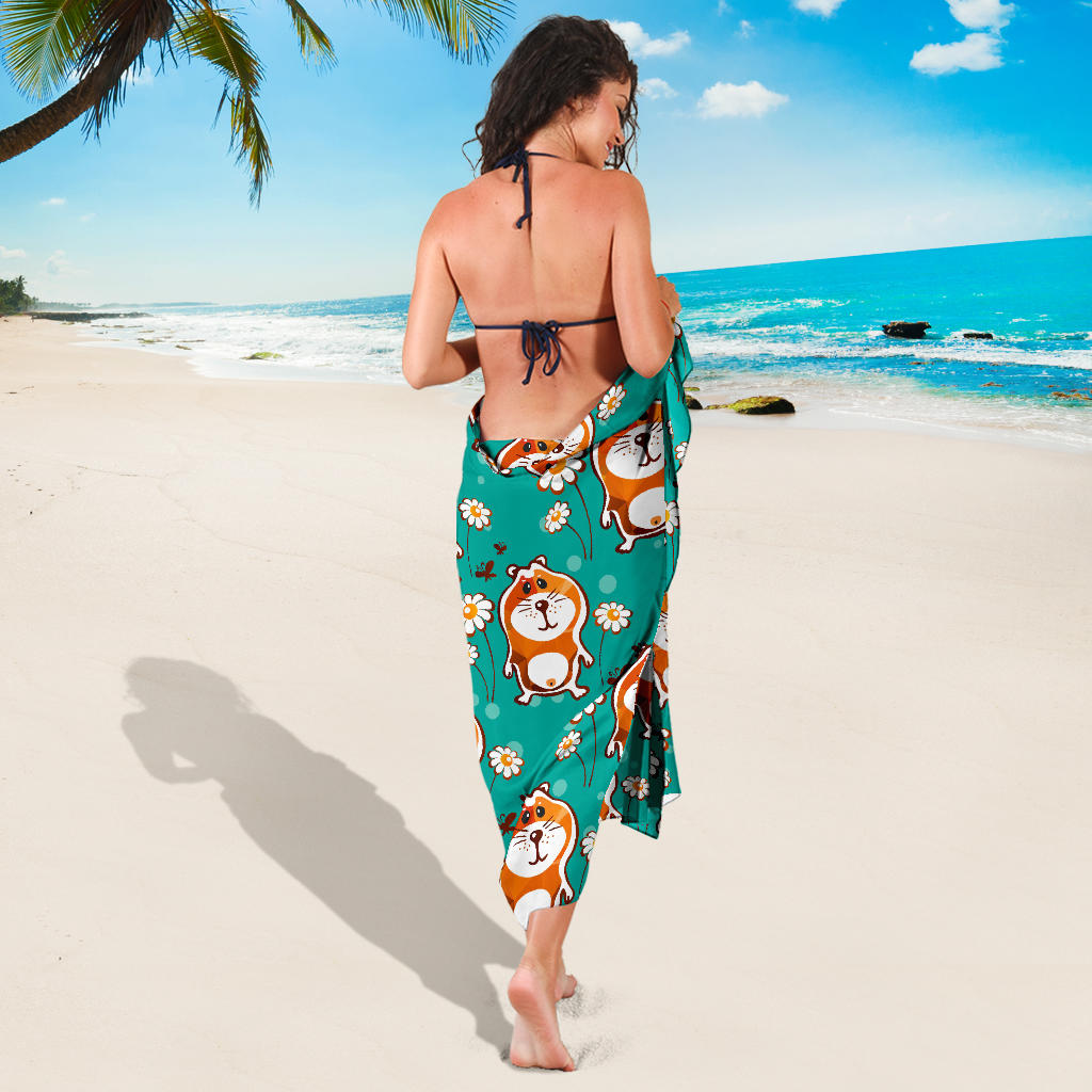 Hamster Pattern Print Design 01 Sarong Pareo Wrap