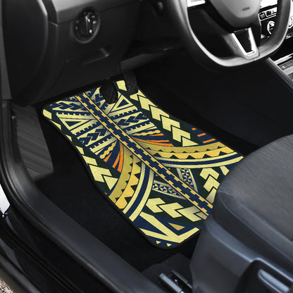 Polynesian Tattoo Print Car Floor Mats Front Back