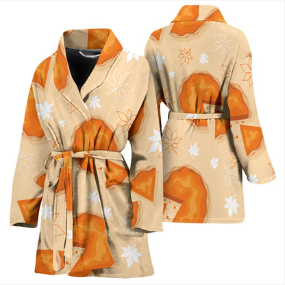 Pie Pattern Print Design A01 Women Bathrobe