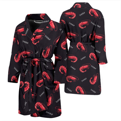 Shrimp Print Design LKS302 Men Bathrobe