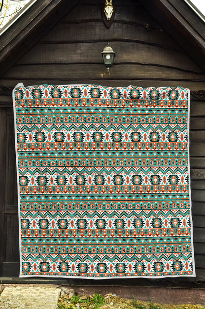 Indian Navajo Ethnic Themed Design Print Quilt Bedspread