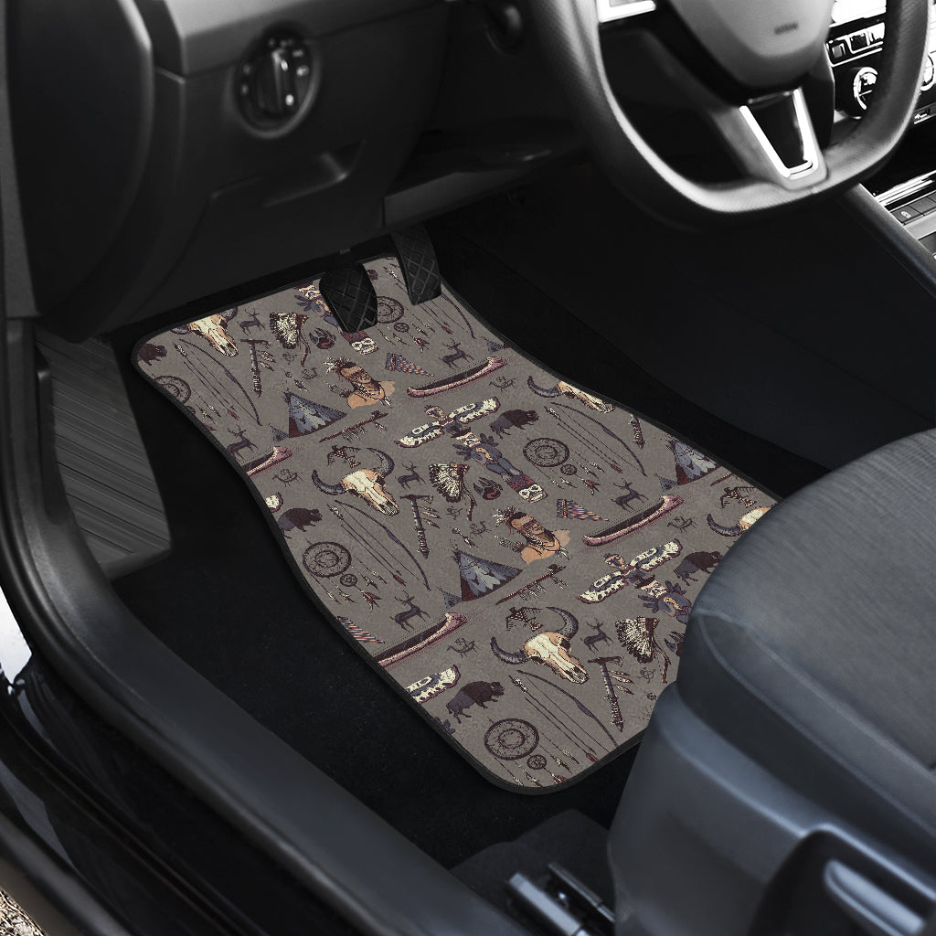 Native Indian life Design Print Car Floor Mats Front Back