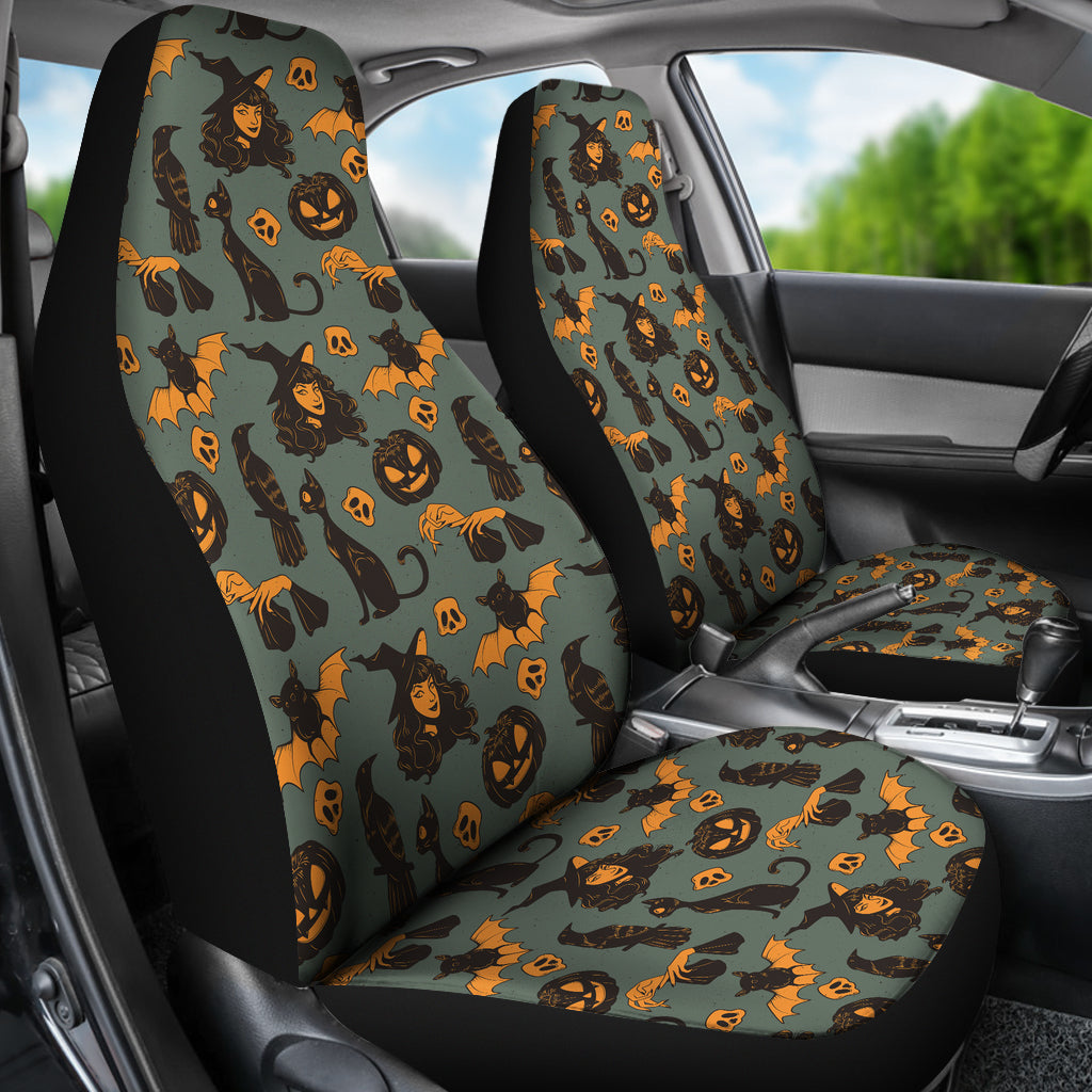Witch Bat Halloween Print Design LKS305 Car Seat Covers