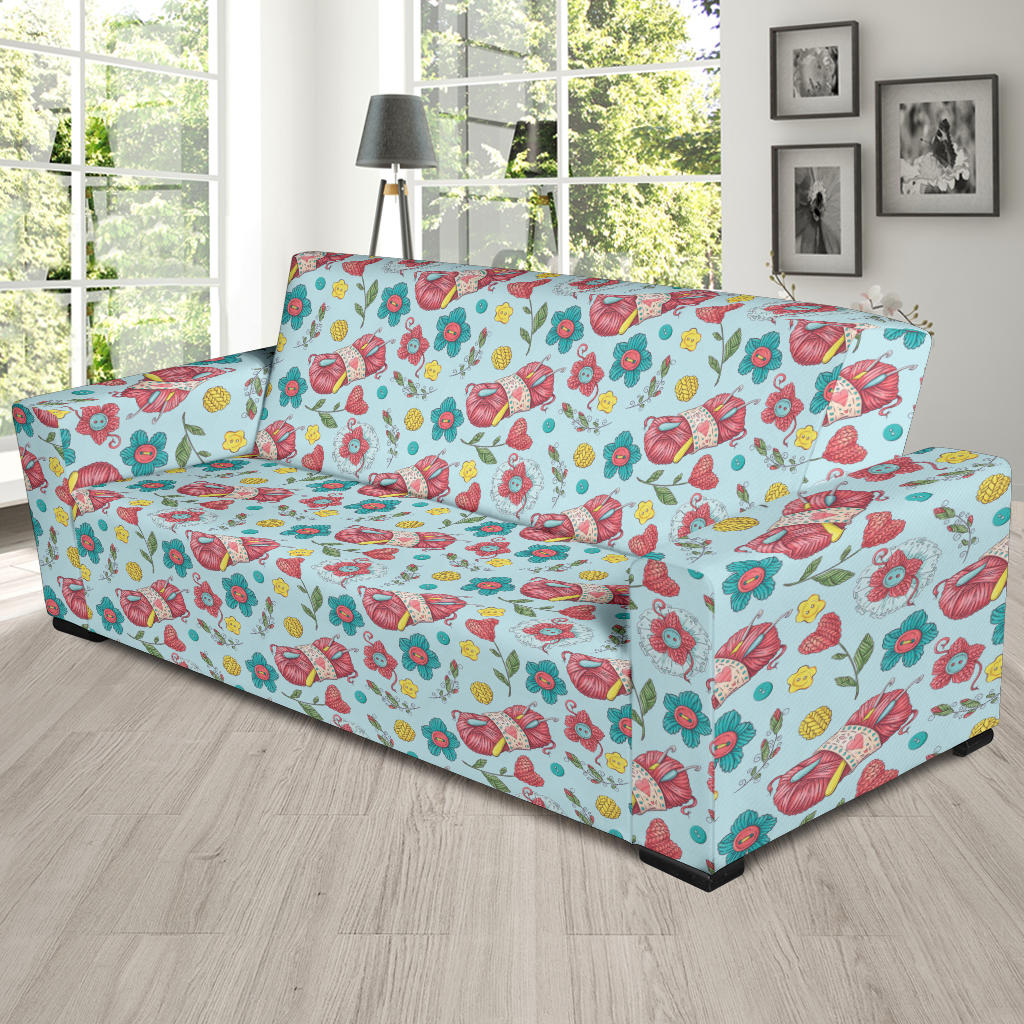 Crochet Pattern Print Design 01 Sofa Slipcover
