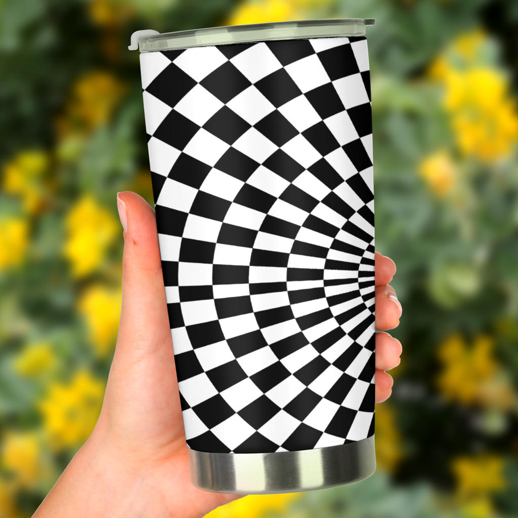 Checkered Flag Optical illusion Tumbler