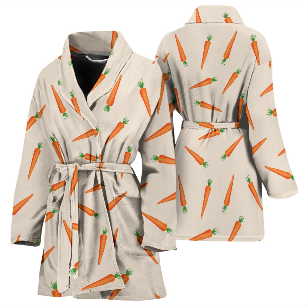 Carrot Pattern Print Design 07 Women Bathrobe